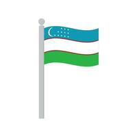 drapeau de Ouzbékistan sur mât isolé vecteur