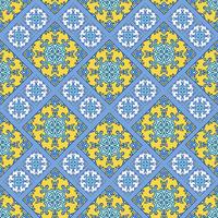 Carreaux d&#39;azulejo portugais. Patte sans couture magnifique bleu et blanc vecteur