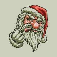 Père Noël claus mascotte génial illustration pour votre l'image de marque affaires vecteur