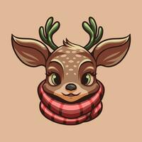 cerf Noël mascotte génial illustration pour votre l'image de marque affaires vecteur