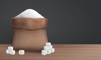 sucre dans l'illustration du sac vecteur