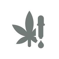 marijuana feuille et cbd pétrole laissez tomber vecteur icône. le cannabidiol, médical cannabis symbole.