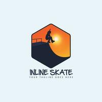 en ligne patinage logo vecteur