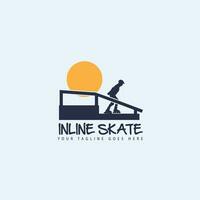 en ligne patinage logo vecteur