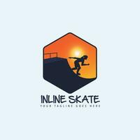 en ligne patinage logo vecteur