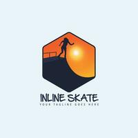 en ligne patinage logo vecteur