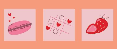 ensemble de valentines, cartes pour la toile bannière vecteur