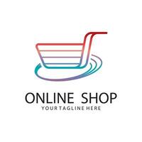 modèle de logo de boutique en ligne vecteur