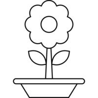 fleur, agriculture Icônes. ligne art style icône vecteur