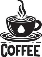 café magasin vecteur logo illustration noir Couleur silhouette sept