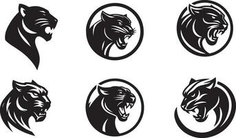 panthère logo icône vecteur illustration noir Couleur blanc Contexte 5