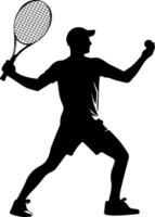 tennis joueur vecteur silhouette illustration sept