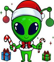 marrant Noël extraterrestre clipart vecteur