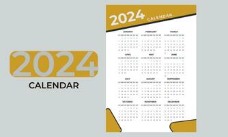 un page Nouveau année 2024 mur calendrier modèle gratuit vecteur