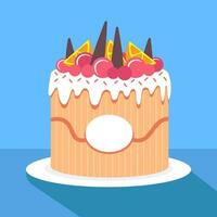 vecteur illustration de une vacances gâteau dans une mignonne dessin animé style.