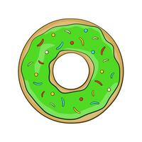 vert Donut. dessin animé vecteur