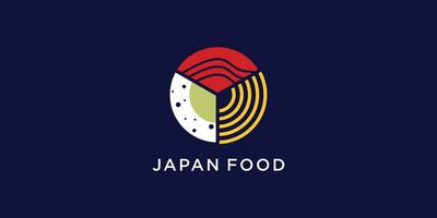 Japon nourriture icône logo avec Créatif idée concept vecteur