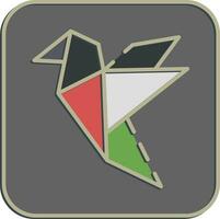 icône Colombe origami. Palestine éléments. Icônes dans en relief style. bien pour impressions, affiches, logo, infographies, etc. vecteur