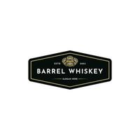 baril whisky bar logo conception ancien rétro vecteur