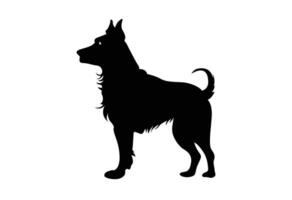 chien vecteur plat silhouette illustration