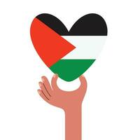 main en portant une Palestine drapeau vecteur