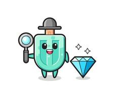 illustration du personnage de sucettes glacées avec un diamant vecteur