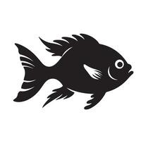 poisson silhouette noire vecteur