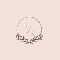 hk initiale monogramme mariage avec Créatif cercle ligne vecteur