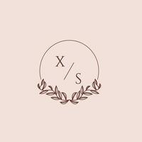xs initiale monogramme mariage avec Créatif cercle ligne vecteur