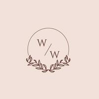 ww initiale monogramme mariage avec Créatif cercle ligne vecteur