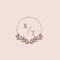 xt initiale monogramme mariage avec Créatif cercle ligne vecteur