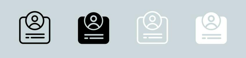 enregistrement icône ensemble dans noir et blanche. Nouveau utilisateur panneaux vecteur illustration.