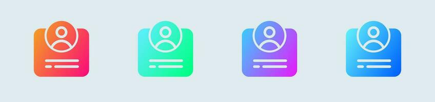 enregistrement solide icône dans pente couleurs. Nouveau utilisateur panneaux vecteur illustration.