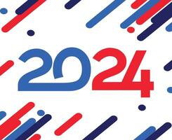 content Nouveau année 2024 vacances abstrait bleu et rouge graphique conception vecteur logo symbole illustration
