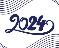 content Nouveau année 2024 vacances abstrait bleu graphique conception vecteur logo symbole illustration
