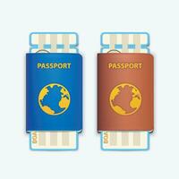 couple Voyage passeports vecteur