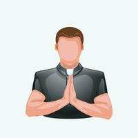 prier prêtre silhouette vecteur