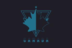 Canada, logo bleu cannabis vecteur