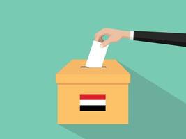 illustration de concept d'élection de vote au yémen vecteur