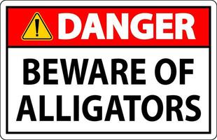 danger signe il faut se méfier de alligators vecteur