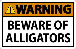 avertissement signe il faut se méfier de alligators vecteur