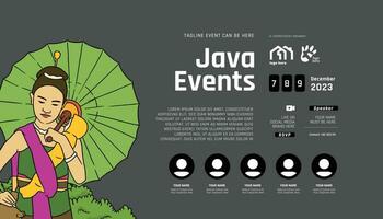 Indonésie surakarta central Java conception disposition idée pour social médias ou un événement Contexte vecteur