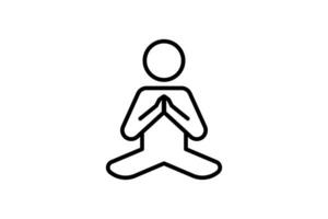 méditation icône. icône en relation à méditation, universel symbole pour méditation. ligne icône style. Facile vecteur conception modifiable