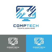 technologie informatique d'écran, réparation, illustration vectorielle de services logo vecteur