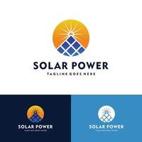 soleil, énergie solaire, énergie solaire, énergie, logo, vecteur, icône, illustration vecteur