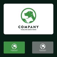 Soins naturels pour animaux de compagnie, toilettage pour animaux de compagnie logo vector icon illustration