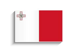 plat rectangle Malte drapeau icône vecteur