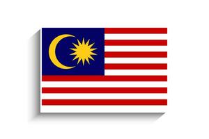 plat rectangle Malaisie drapeau icône vecteur