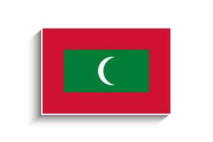 plat rectangle Maldives drapeau icône vecteur