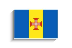 plat rectangle Madère drapeau icône vecteur